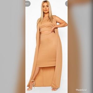 Beige boohoo dress 3 piece set